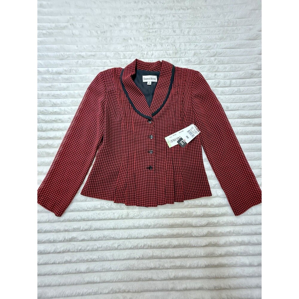 Danny & Nicole Women’s Houndstooth Blazer Jacket Button Front Lined Size 8
